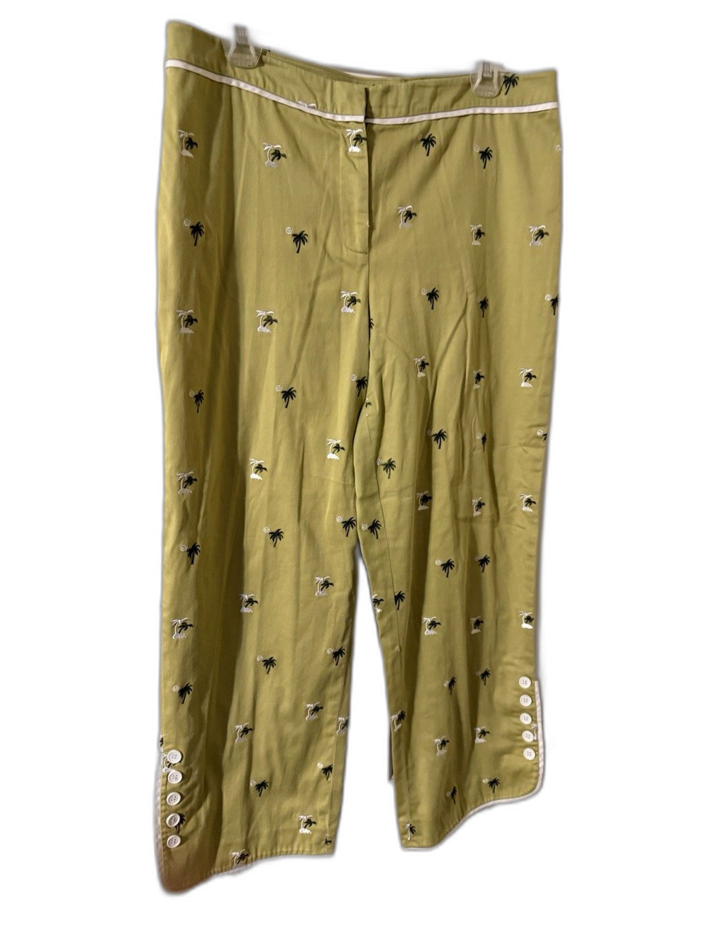 Island Republic Women Capri Pants with Palm Prints Size 10
